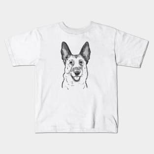 German Shepherd Sketch Kids T-Shirt